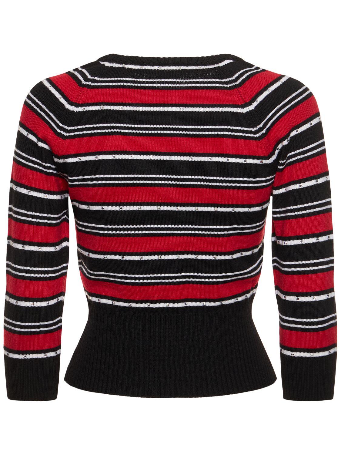 Striped wool knit sweater