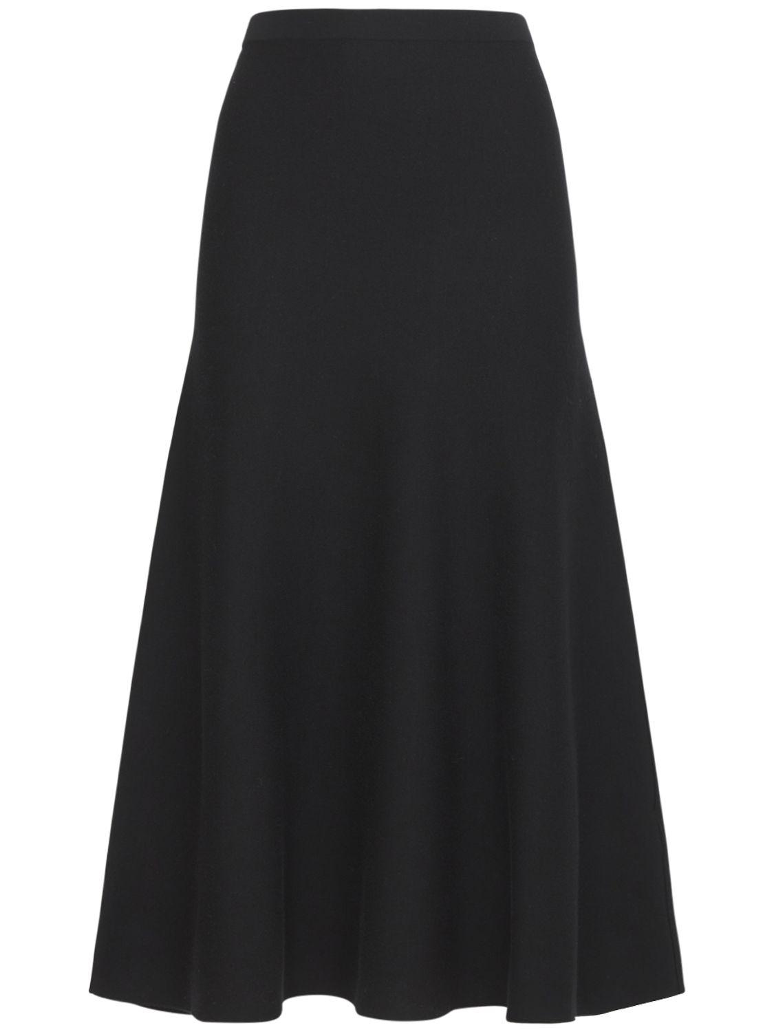 Freddie wool blend knit midi skirt