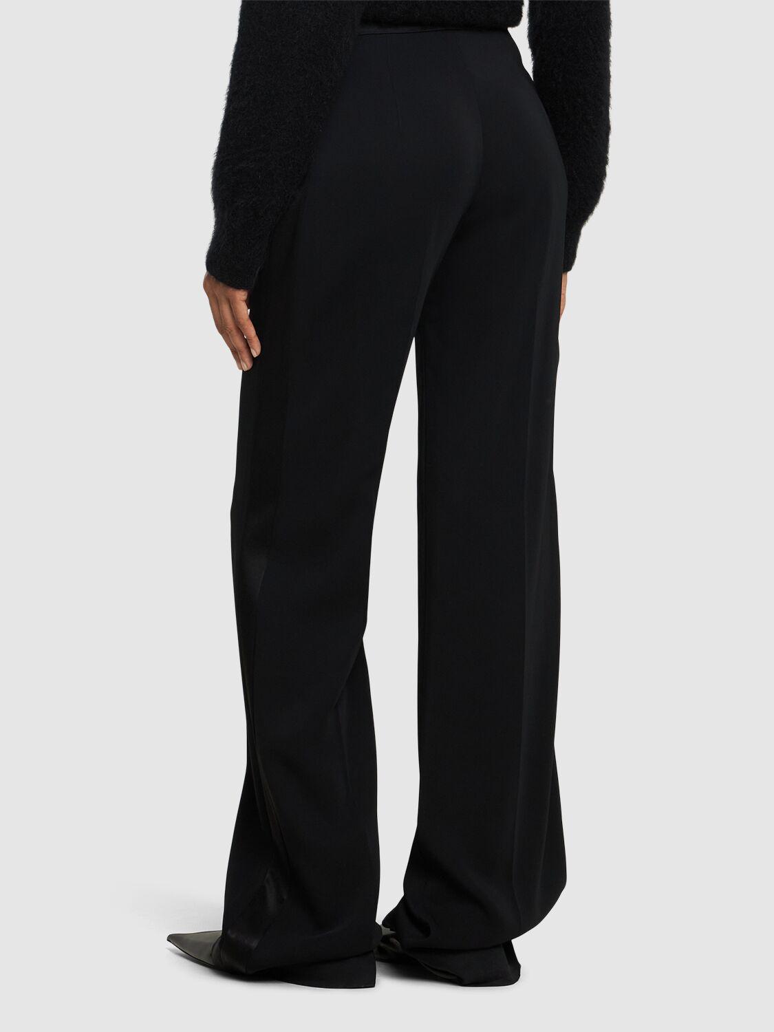 Flared stretch viscose cady pants