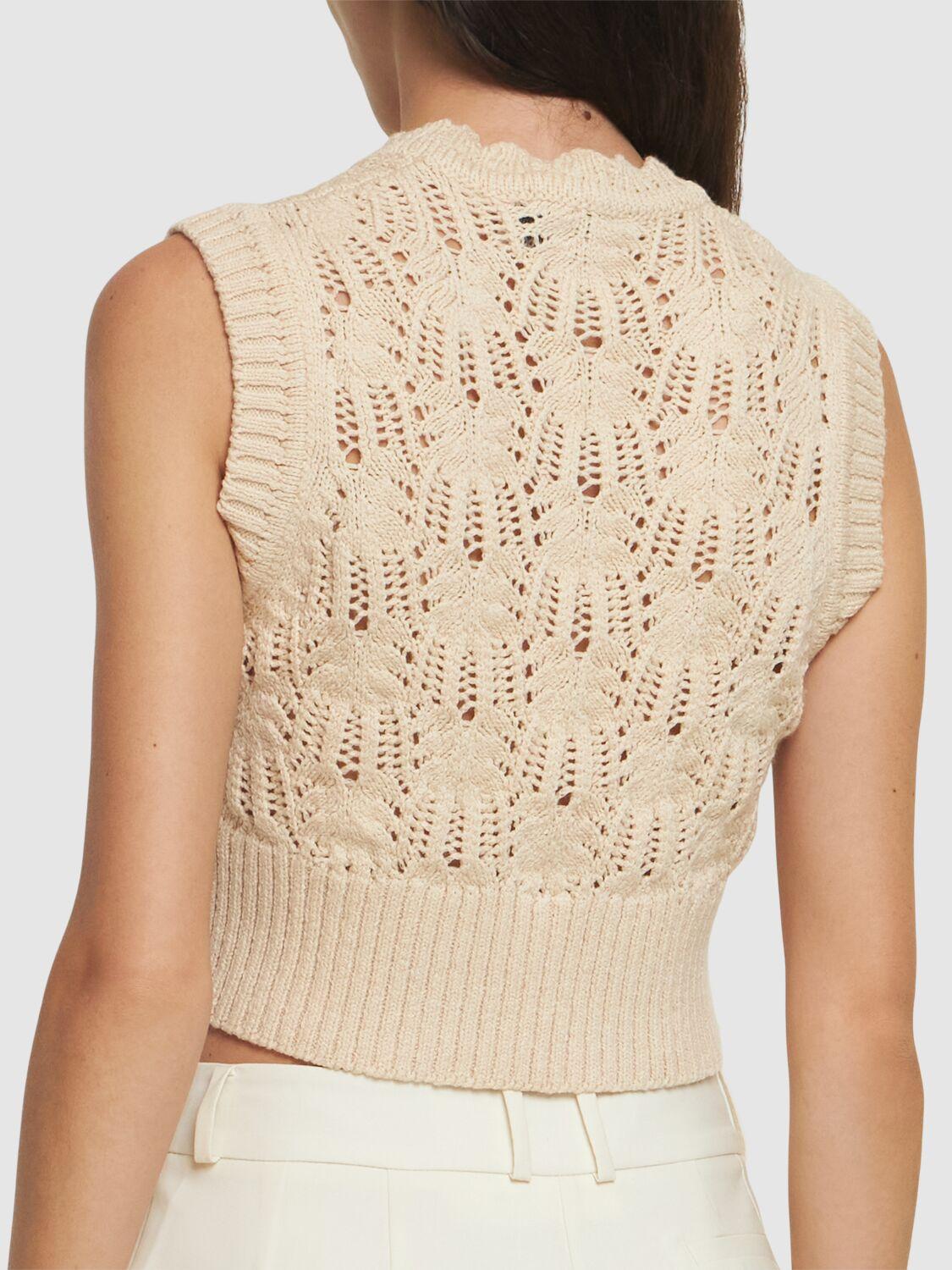 Samantha openwork knit vest