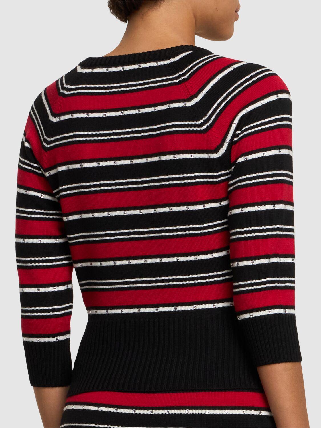 Striped wool knit sweater