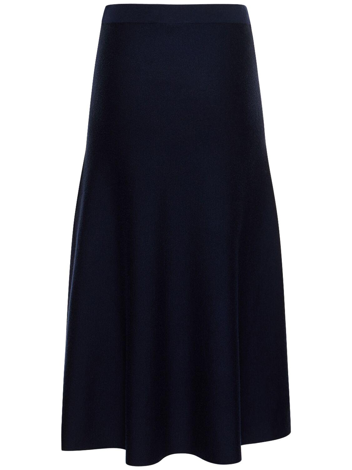 Freddie wool blend knit midi skirt