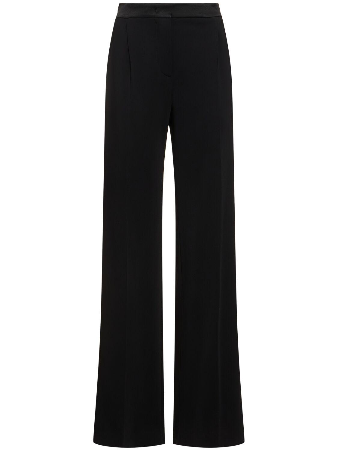 Flared stretch viscose cady pants