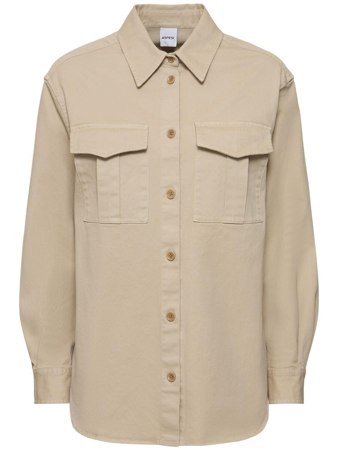 Garment dyed gabardine shirt