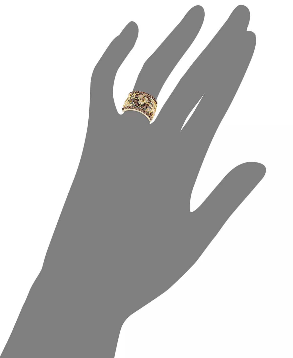 Chocolate Diamonds® Flower Ring (1 ct. t.w.) in 14k Gold