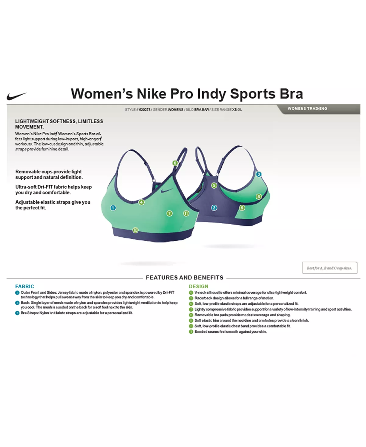 Pro Indy Padded Low-Impact Sports Bra