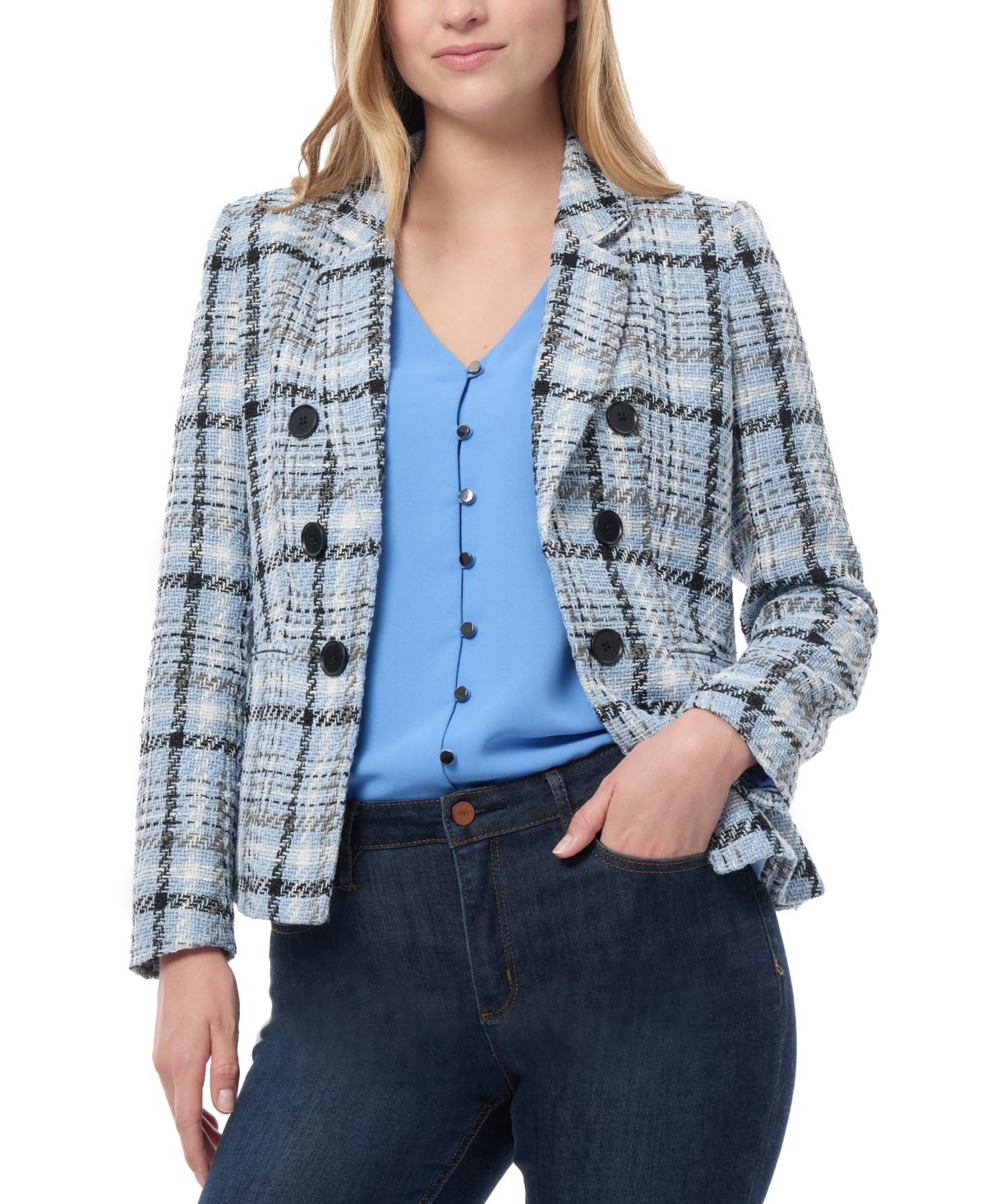 Petite Plaid Open-Front Blazer