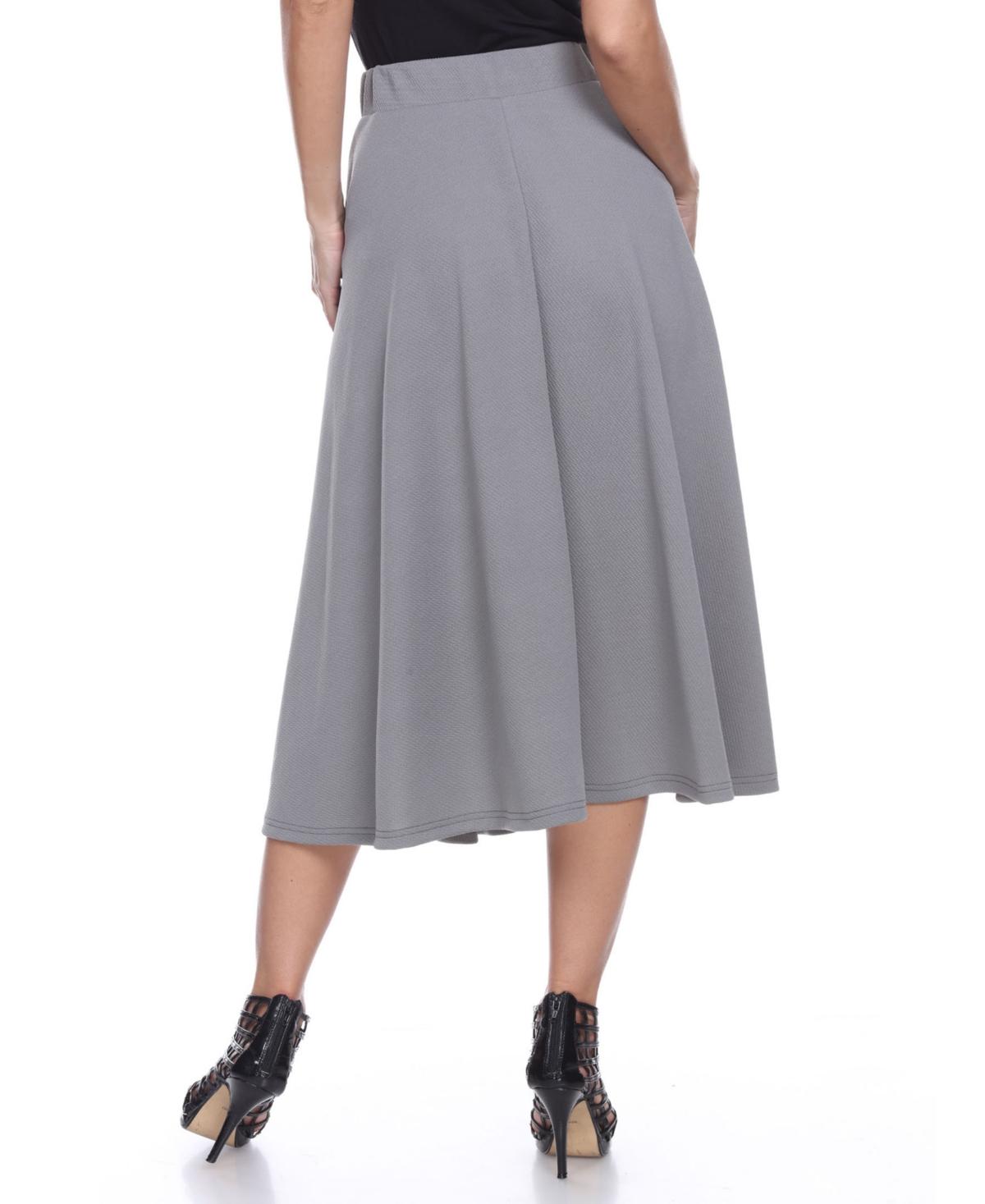 Flared Midi Skirt with Pockets