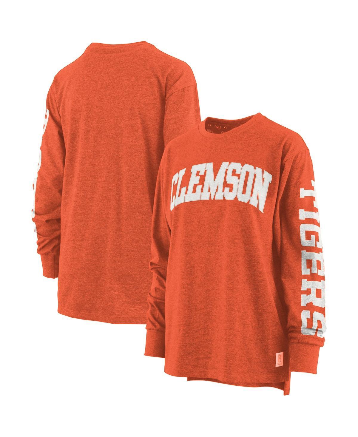 Women's Orange Clemson Tigers Plus Size Two-Hit Canyon Long Sleeve T-shirt