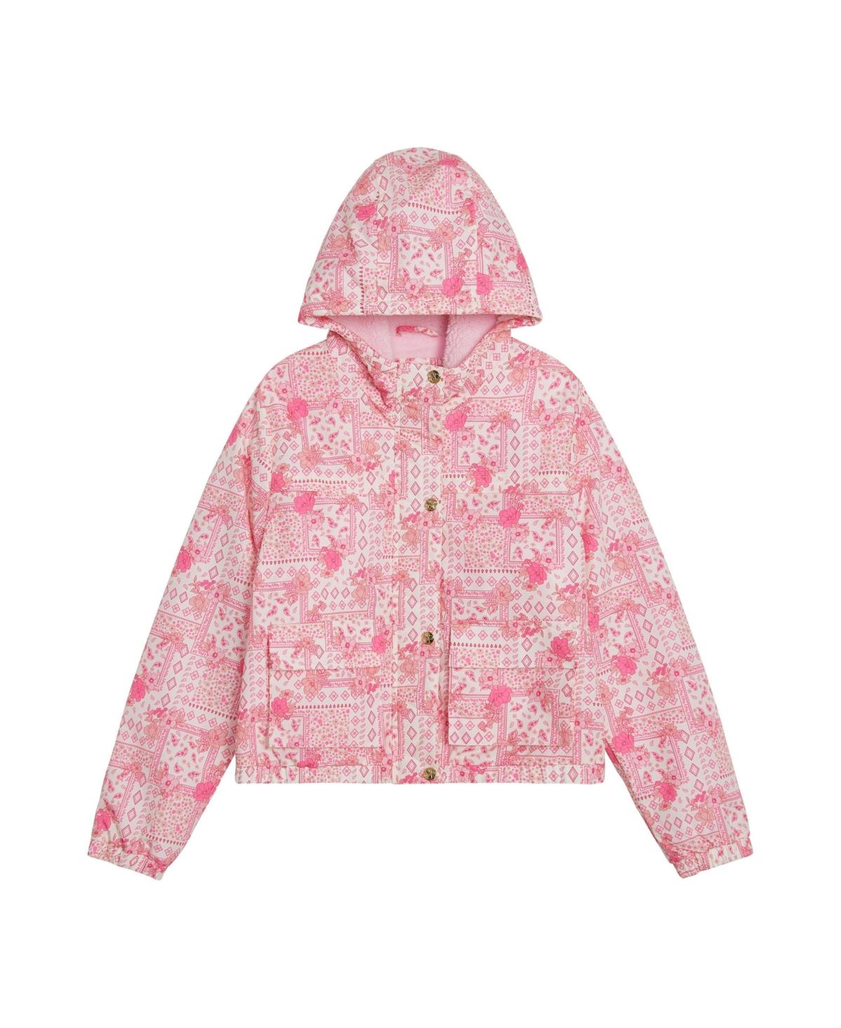 Girls 4-6X Bandana Printed Midweight Fleece Lined Jacket