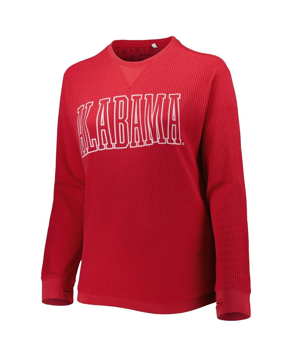 Women's Crimson Alabama Crimson Tide Surf Southlawn Waffle-Knit Thermal Tri-Blend Long Sleeve T-shirt