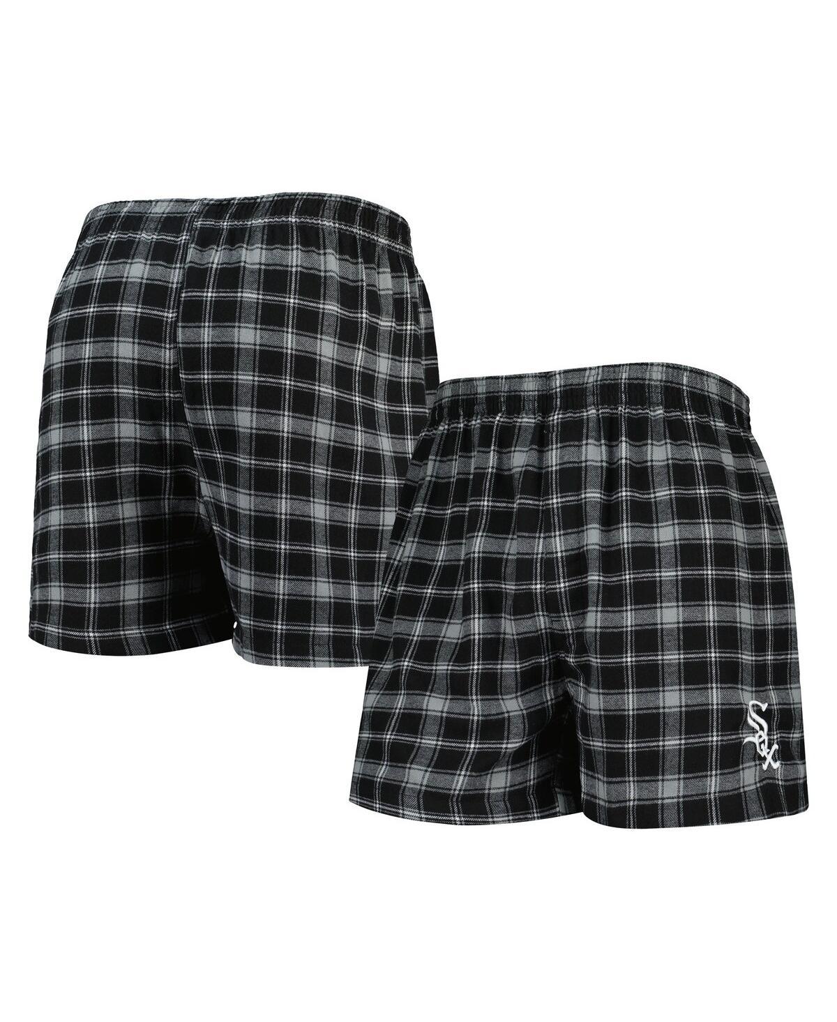 Men's Black, Gray Chicago White Sox Ledger Flannel Boxers