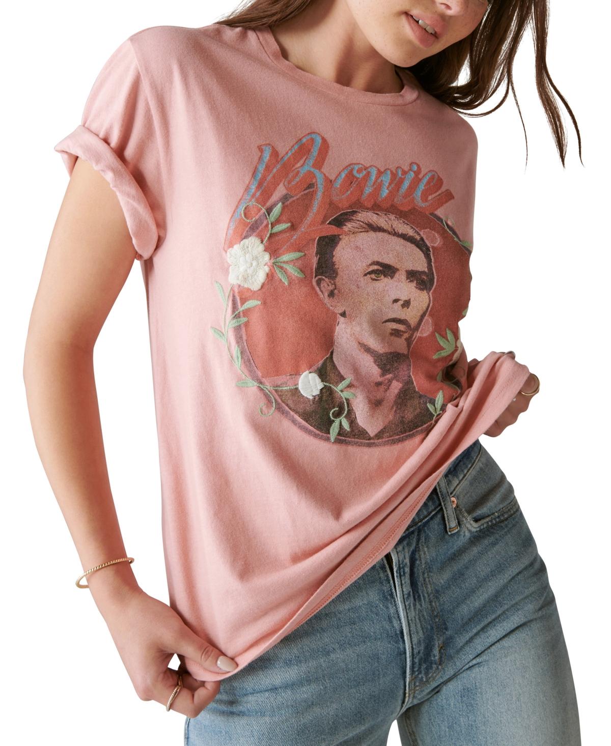 Women's Bowie Cotton Embroidered Graphic T-Shirt