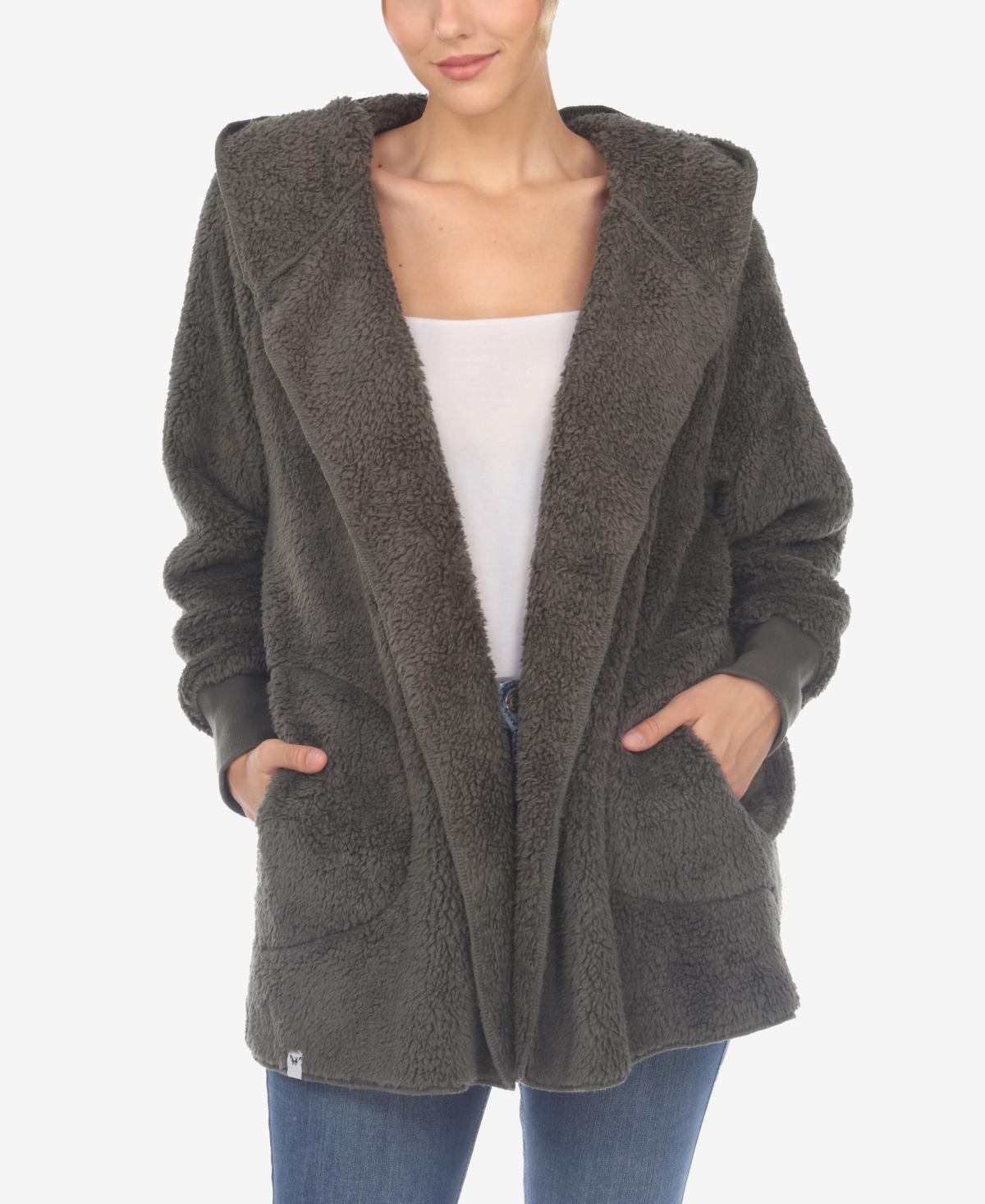 Women's Plush Hooded with Pockets Jacket