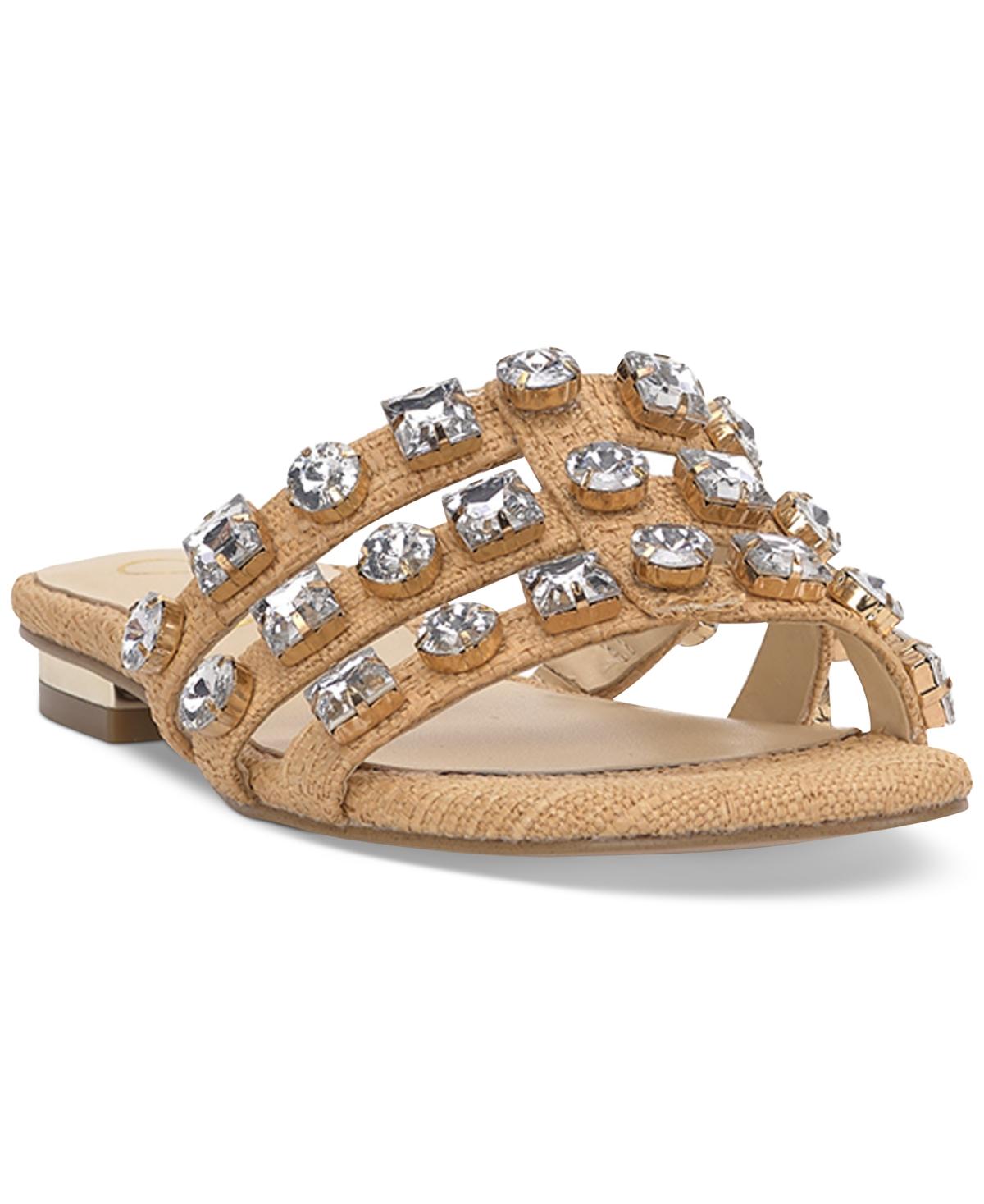 Detta Crystal Embellished Slide Sandals