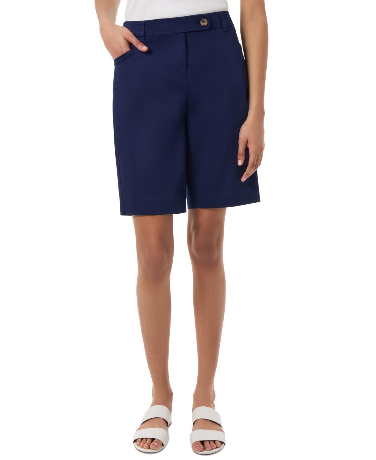 Petite Mid-Rise Fly Front Duke Shorts