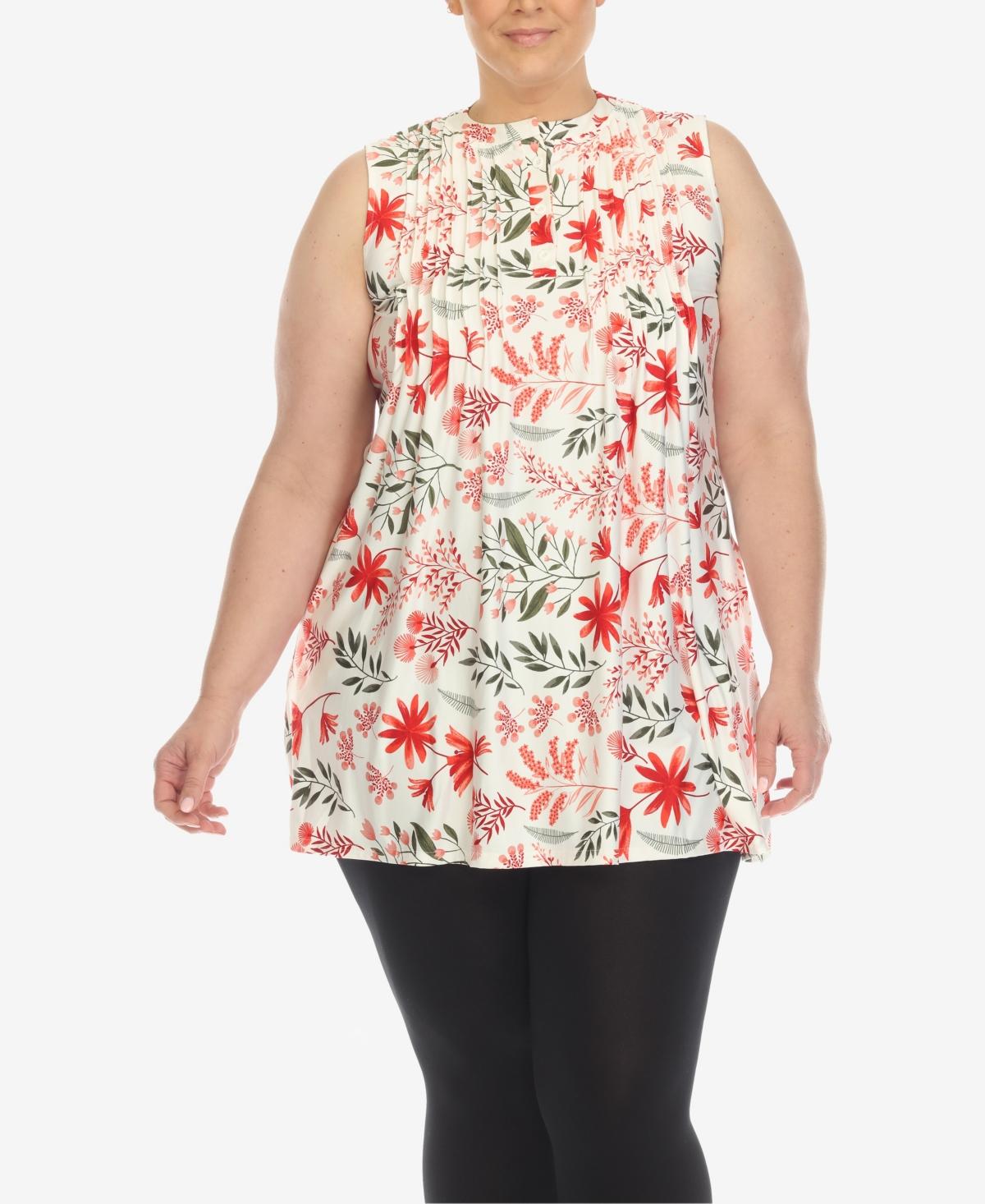 Plus Size Floral Sleeveless Tunic Top