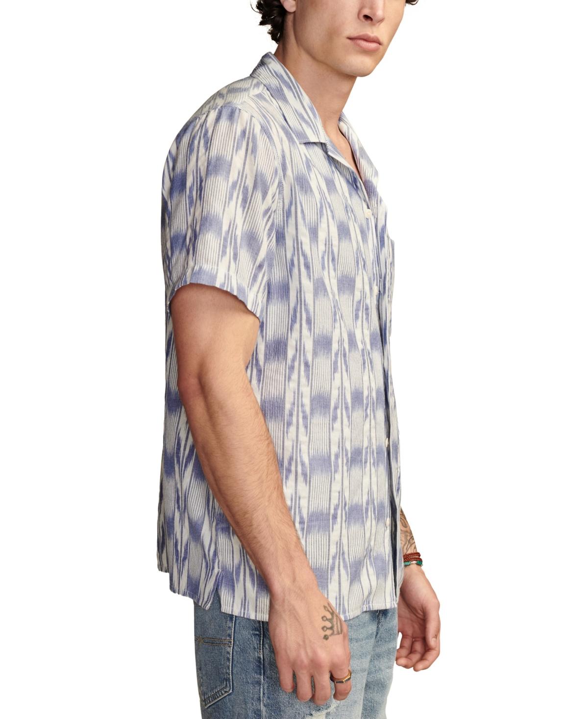 Men's Ikat Camp Collar Short Sleeve Shirt