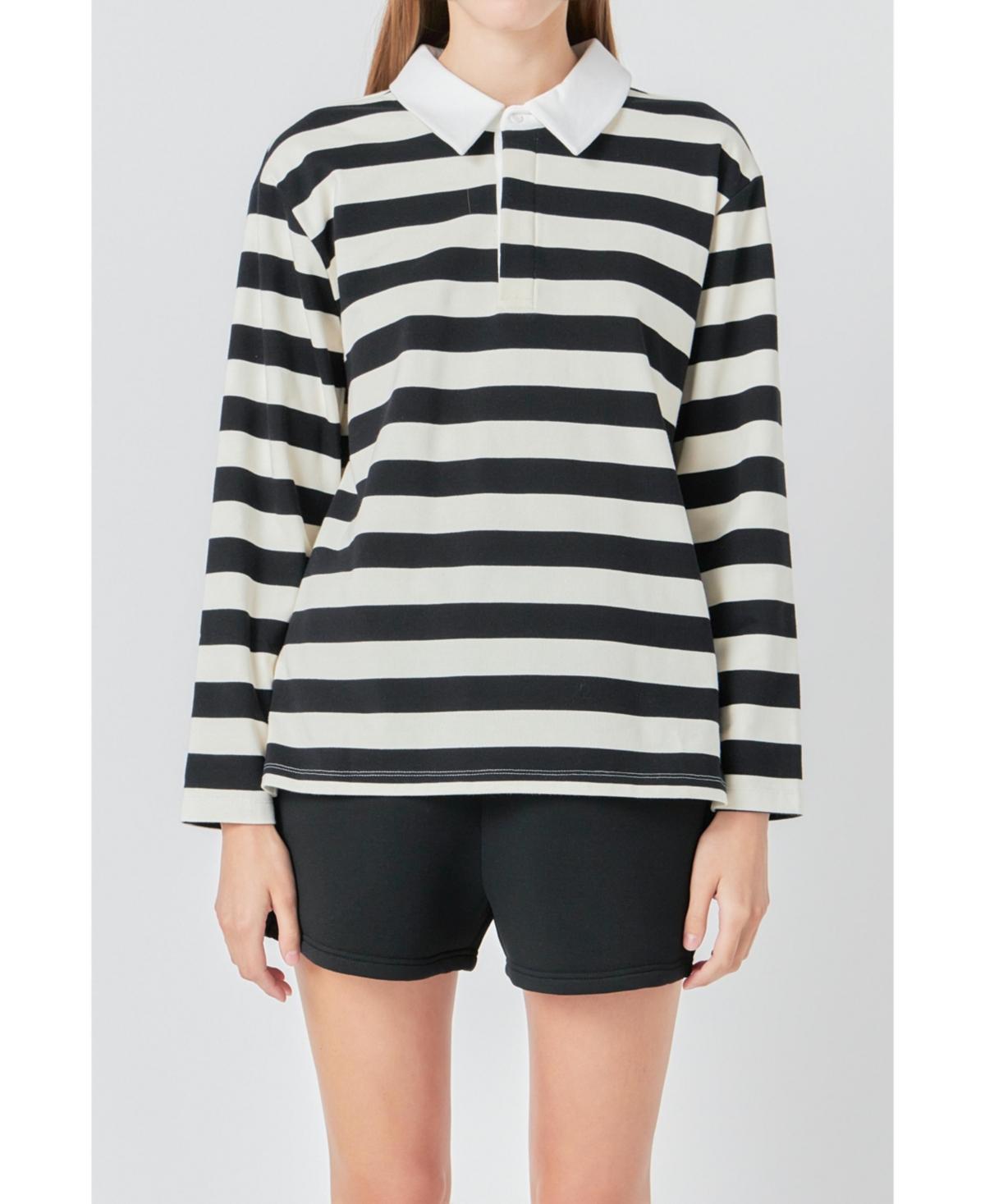 Women's Stripe Collar Sweatshirt