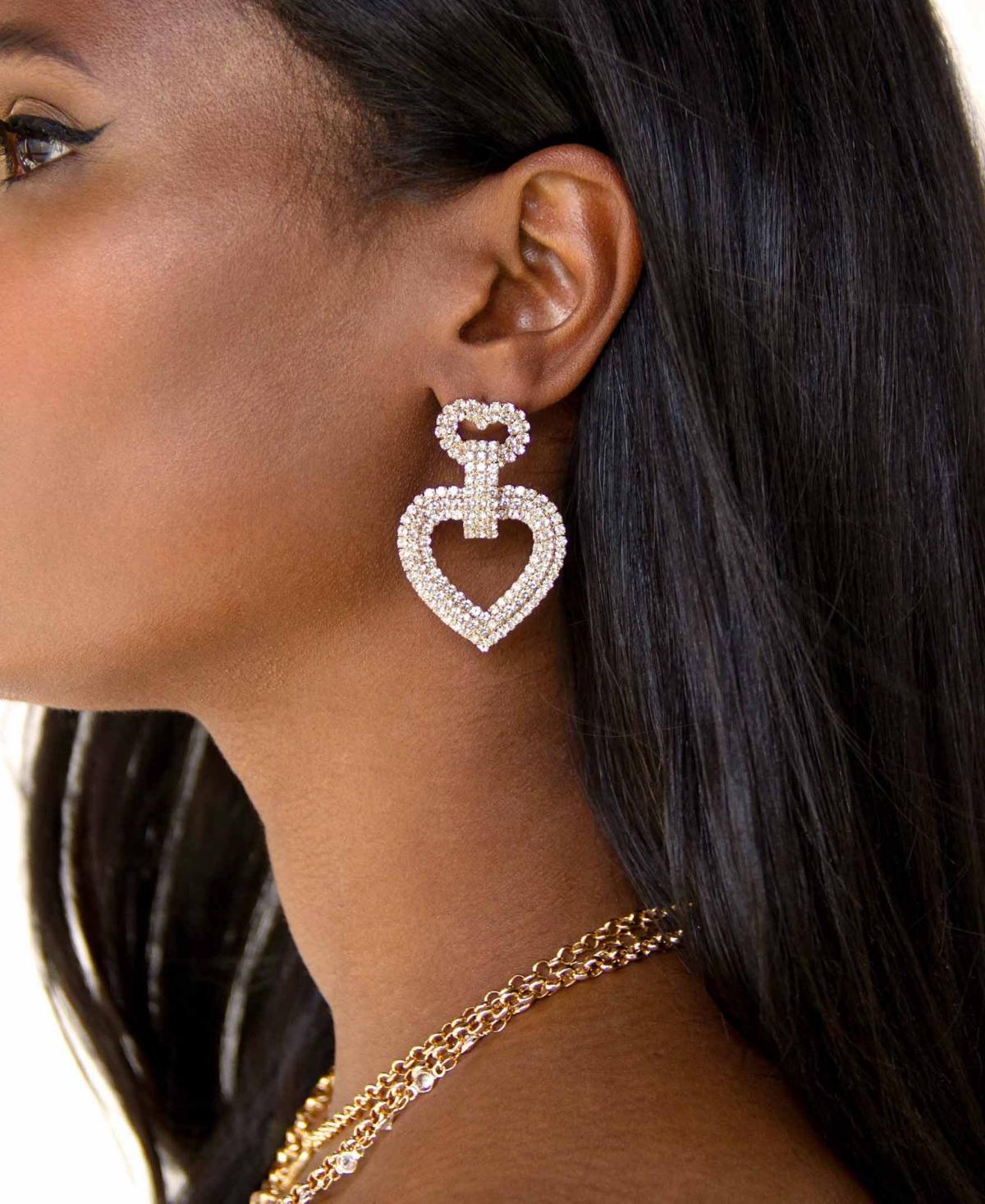 18K Gold Plated Dove Drop Heart Earrings