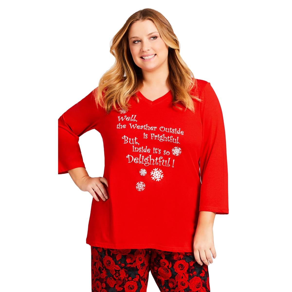 Plus Size Slogan Sleep Top