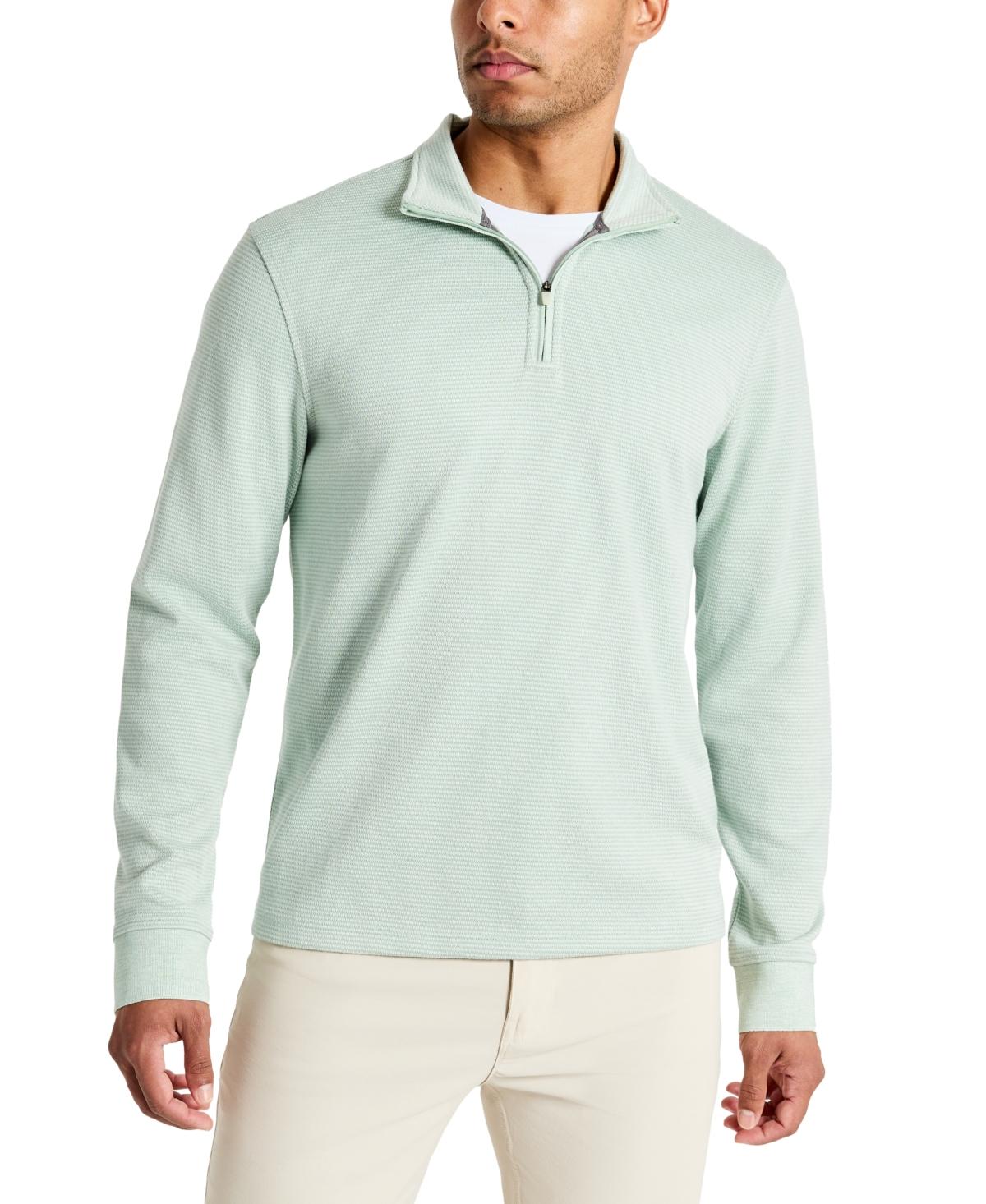 Men's Stretch Textured-Knit Quarter-Zip Performance Sweatshirt