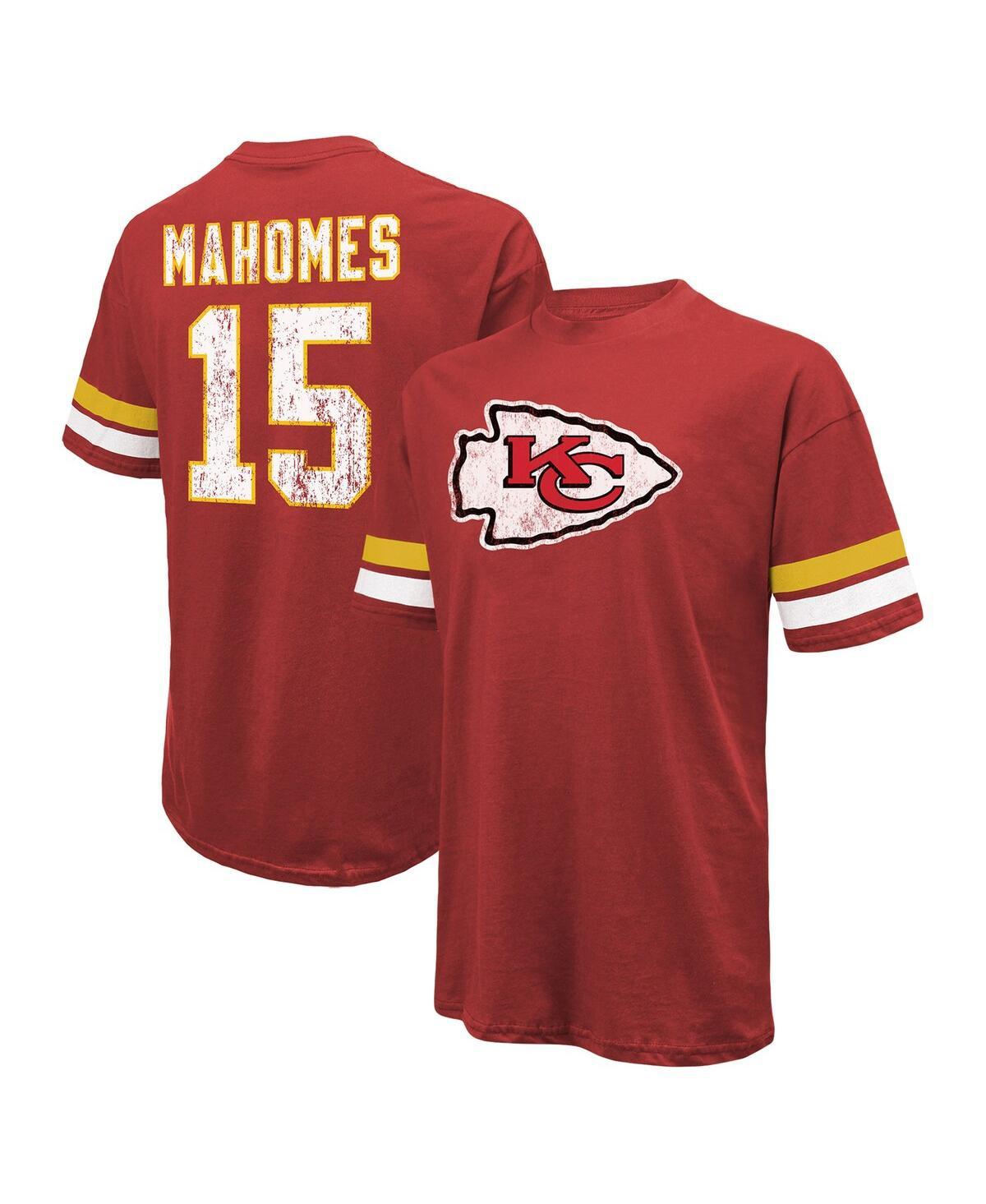 Men's Threads Patrick Mahomes Red Distressed Kansas City Chiefs Name and Number Oversize Fit T-shirt