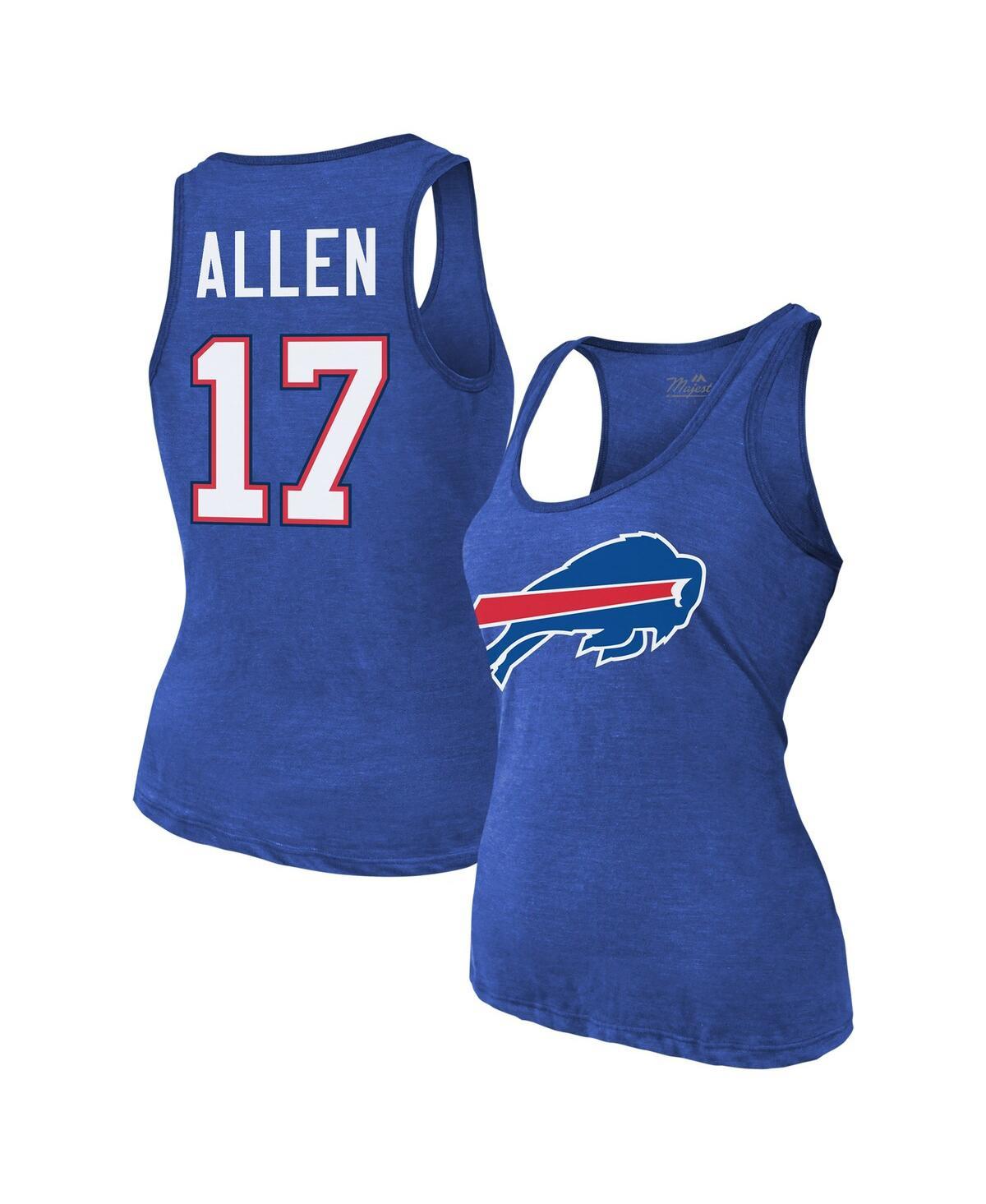 Women's Josh Allen Royal Buffalo Bills Name Number Tri-Blend Tank Top