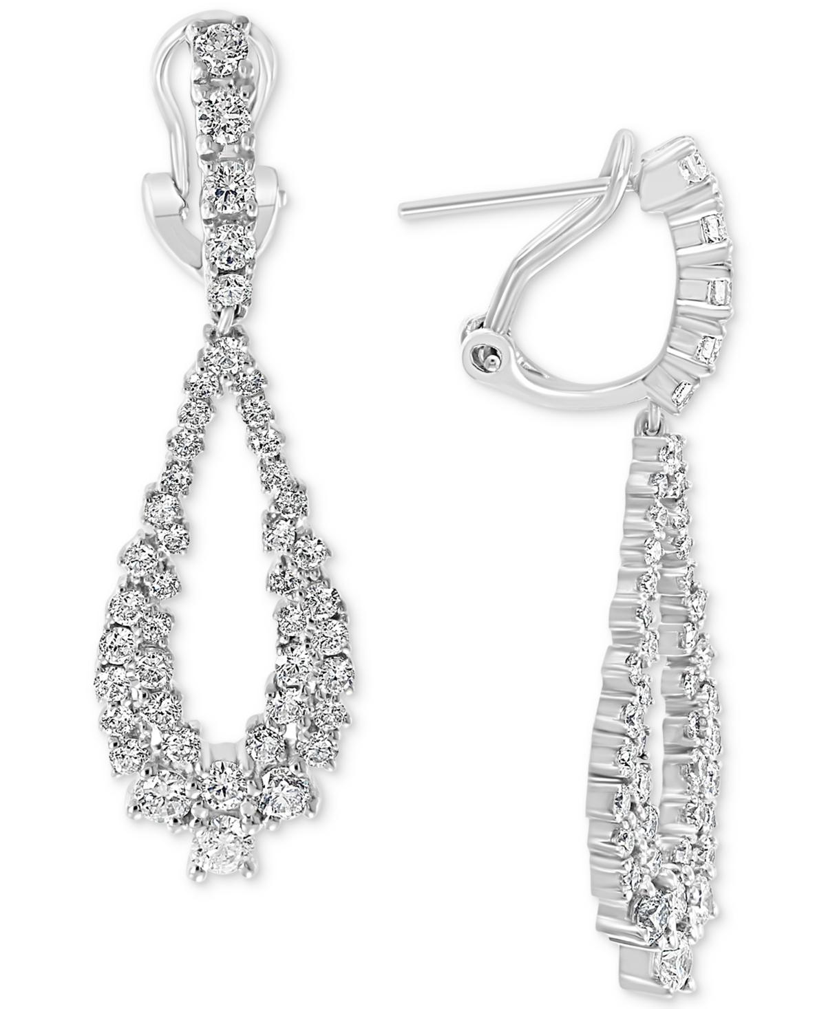 EFFY® Diamond Cluster Teardrop Drop Earrings (2-1/6 ct. t.w.) in 14k White Gold