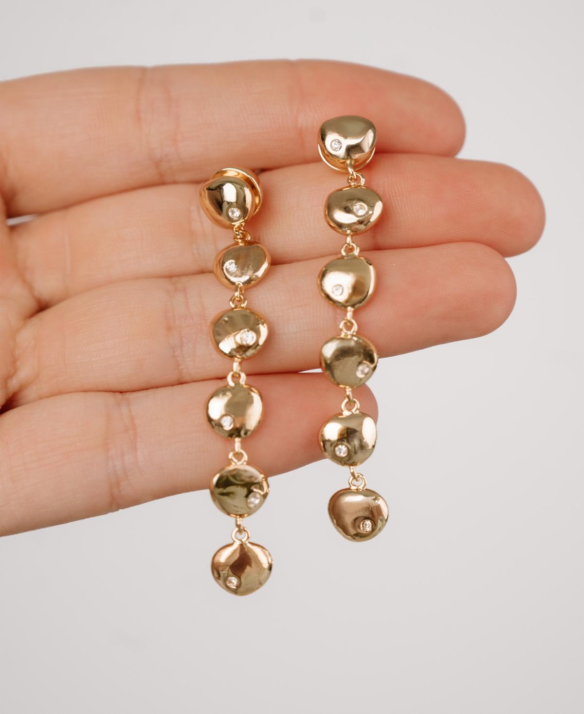 Polished Pebble Linear Dangle Earrings