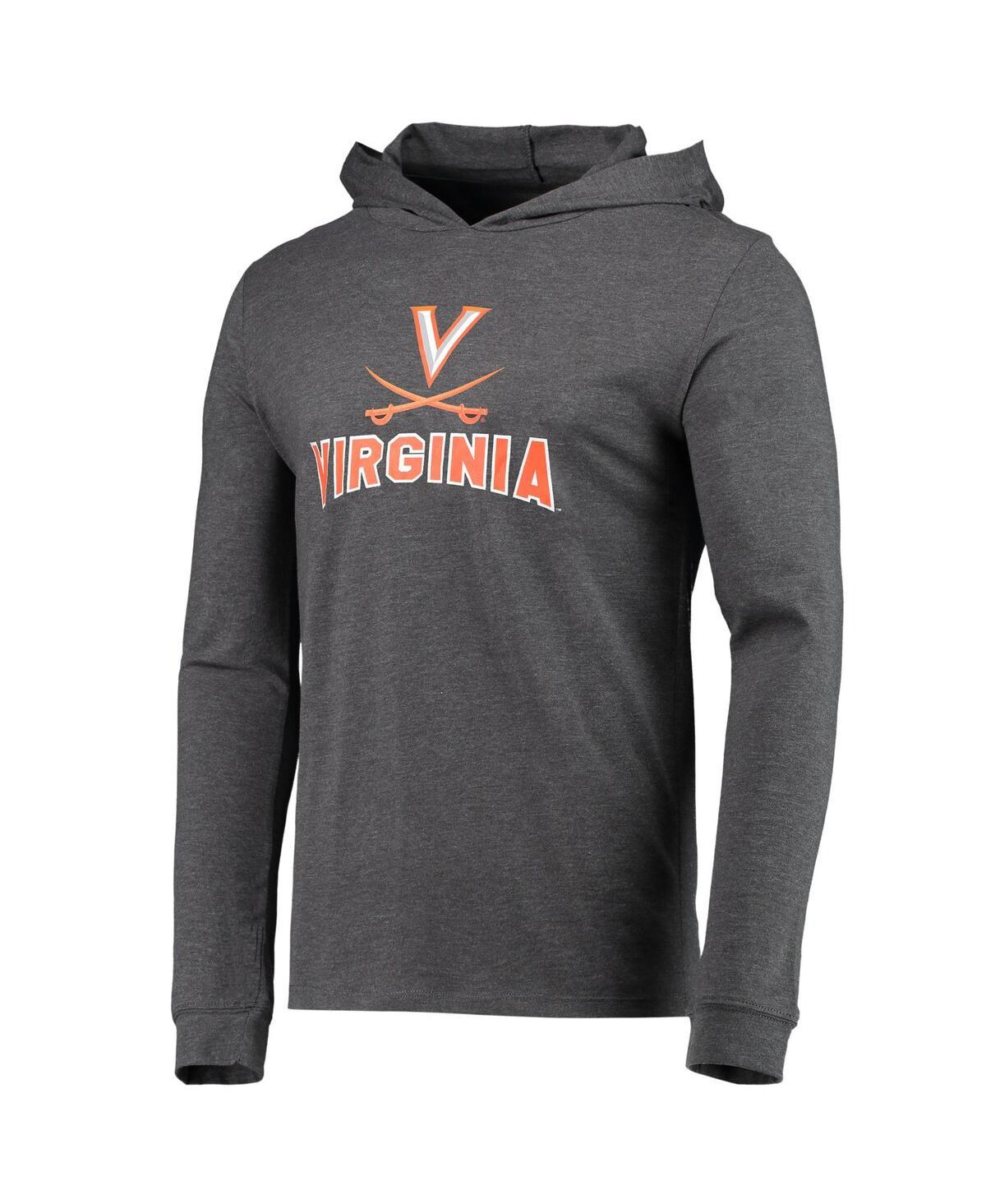 Men's Navy, Heather Charcoal Virginia Cavaliers Meter Long Sleeve Hoodie T-shirt and Jogger Pajama Set