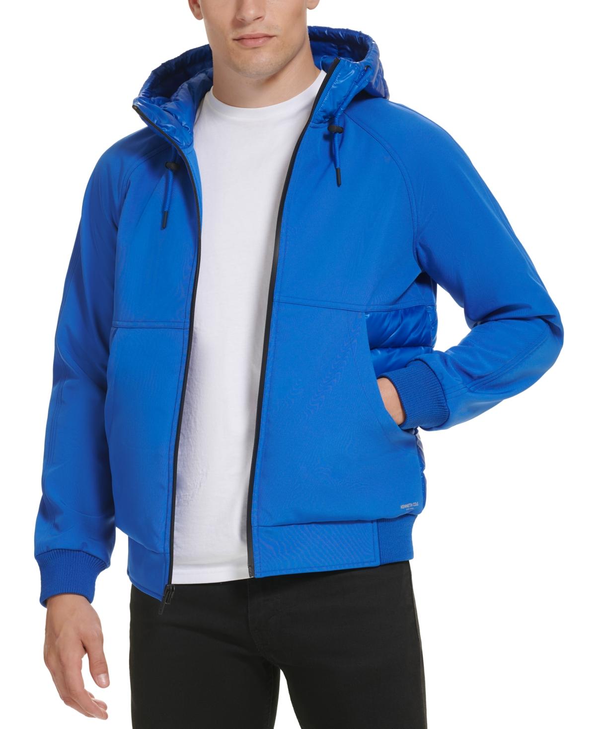 Men's Mixed Media Soft Shell Hooded Jacket 