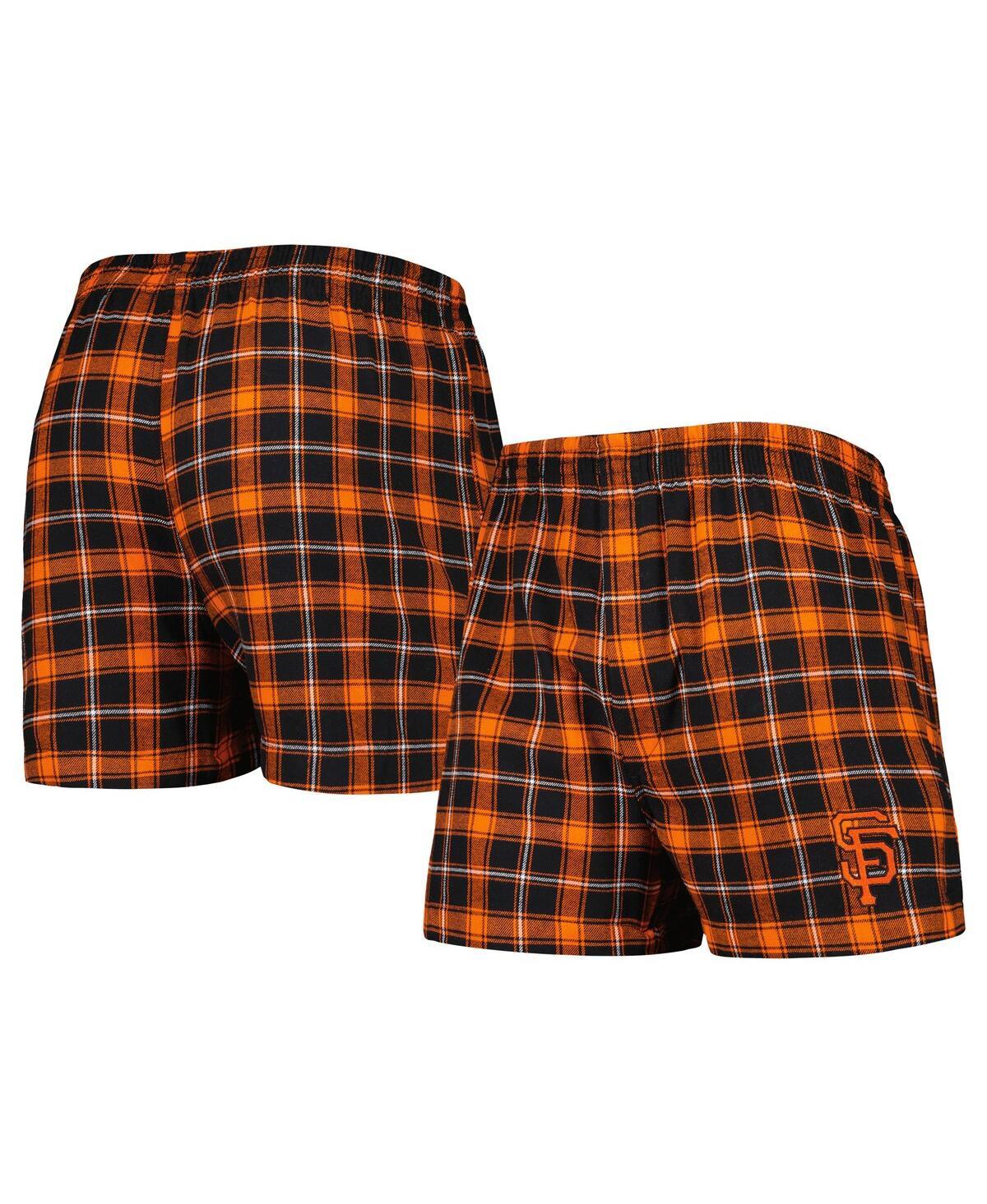 Men's Black, Orange San Francisco Giants Ledger Flannel Boxers