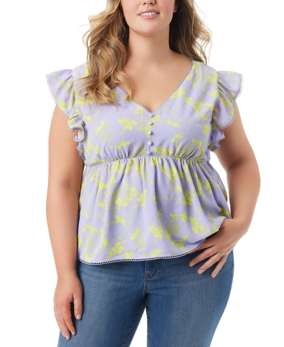 Trendy Plus Size Inge Flutter Tie-Back Top