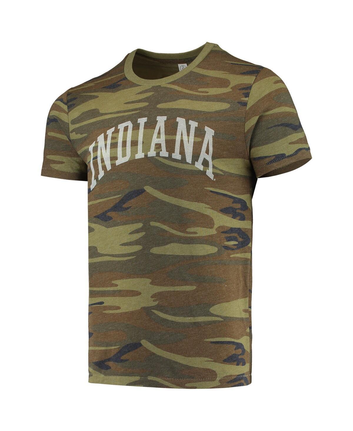 Men's Camo Distressed Indiana Hoosiers Arch Logo Tri-Blend T-shirt