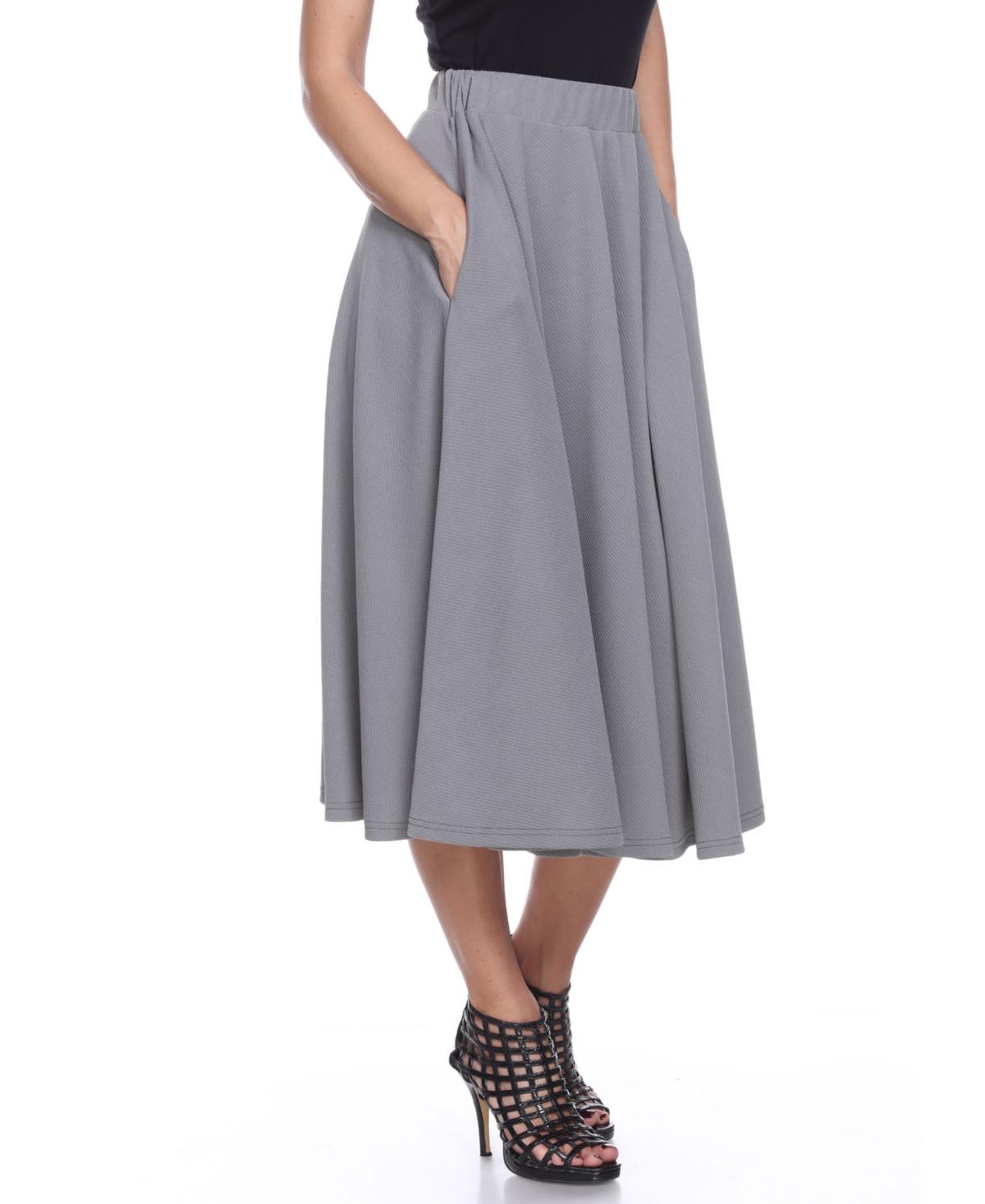 Flared Midi Skirt with Pockets