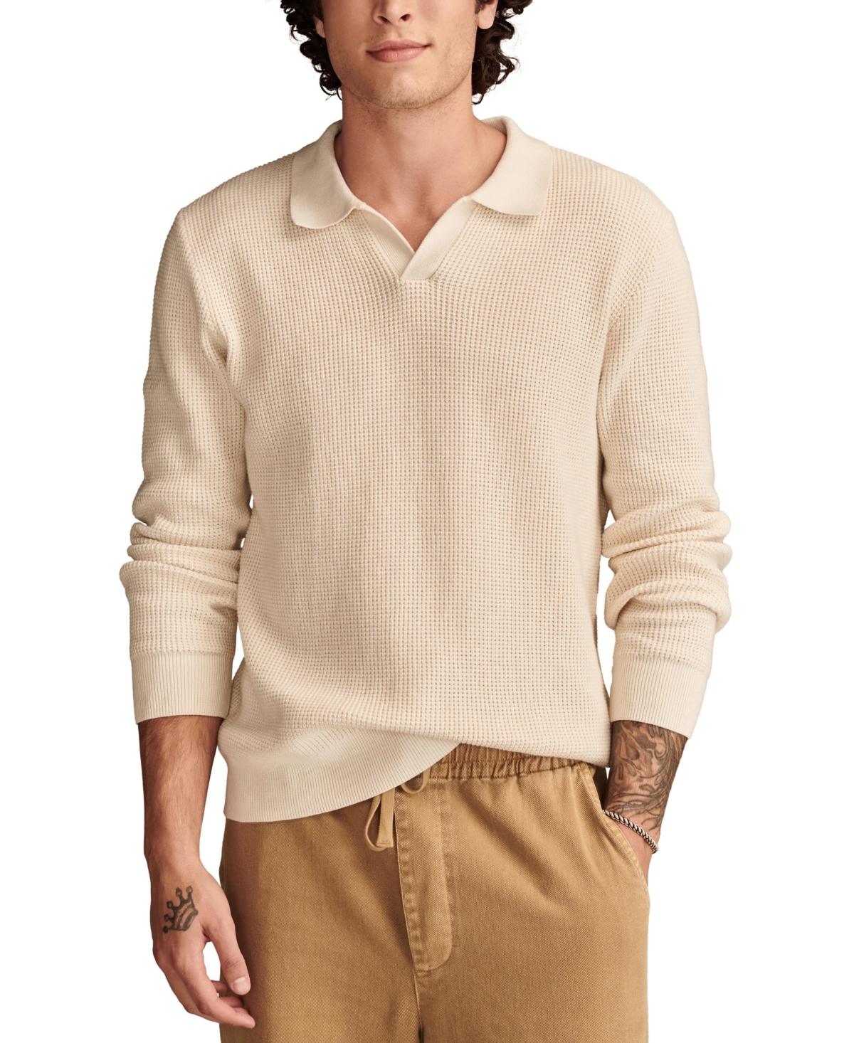 Men's Johnny Collar Long Sleeve Polo Sweater