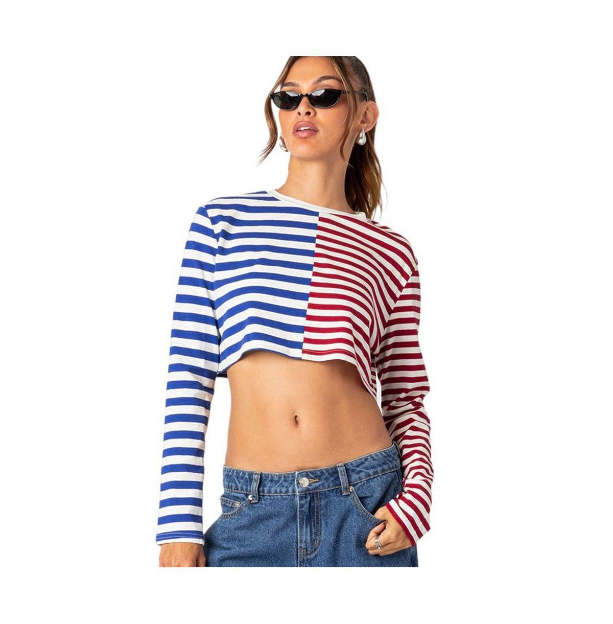 Oversized striped long sleeve t shirt