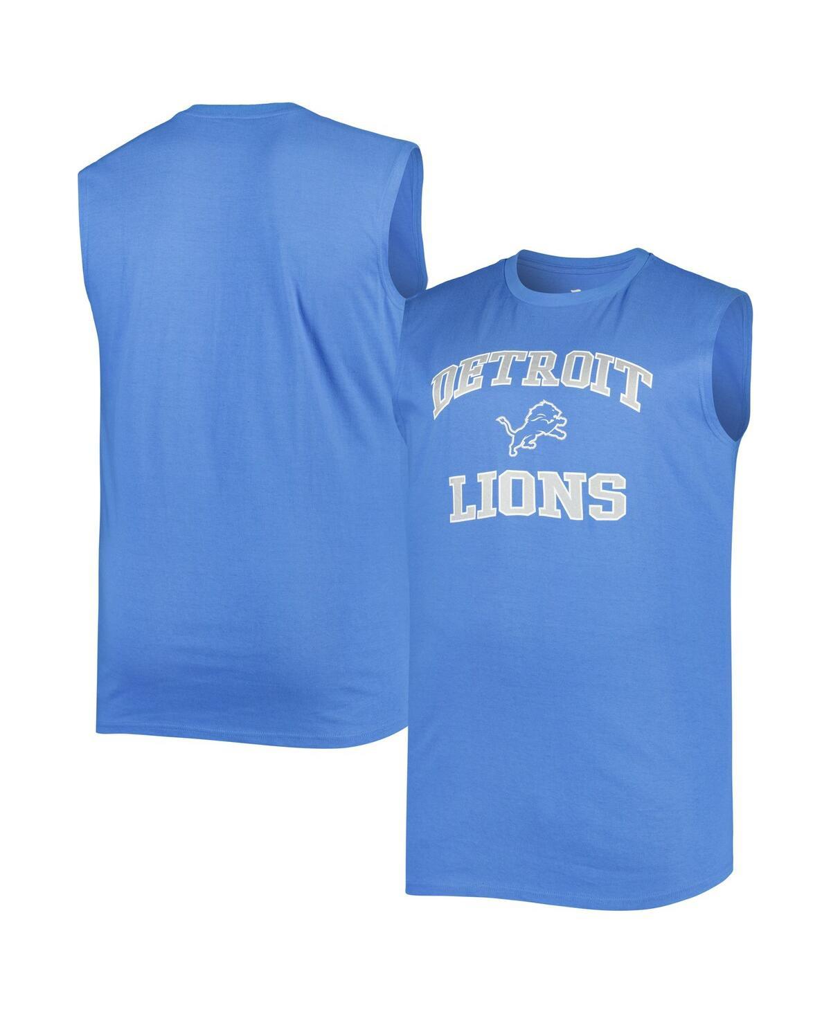 Men's Blue Detroit Lions Big Tall Muscle Tank Top