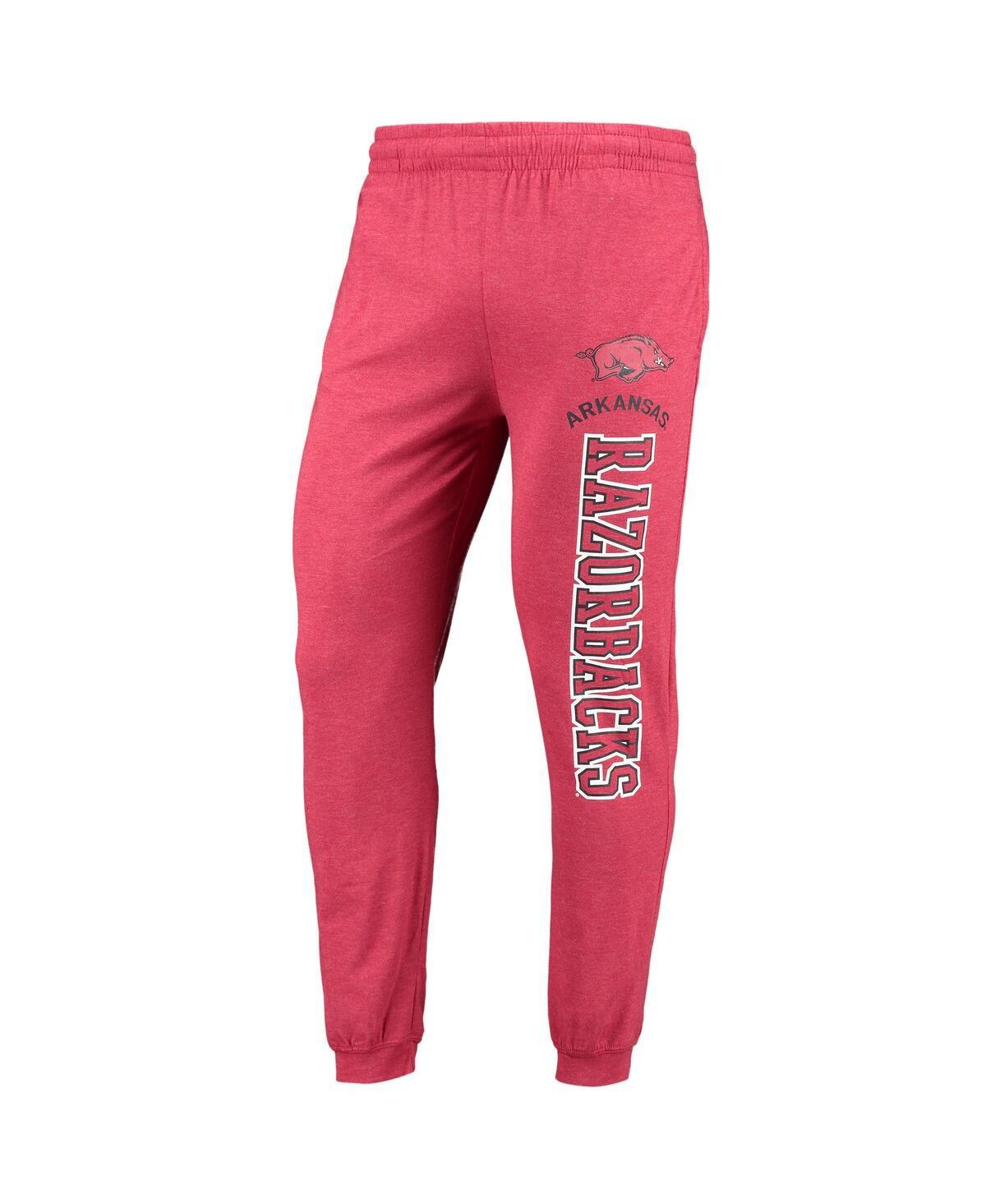 Men's Cardinal, Heather Charcoal Arkansas Razorbacks Meter Long Sleeve Hoodie T-shirt and Jogger Pajama Set