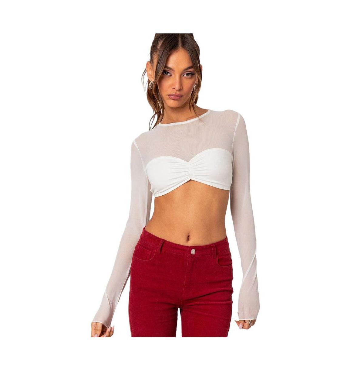 Women's Night out sheer crop top