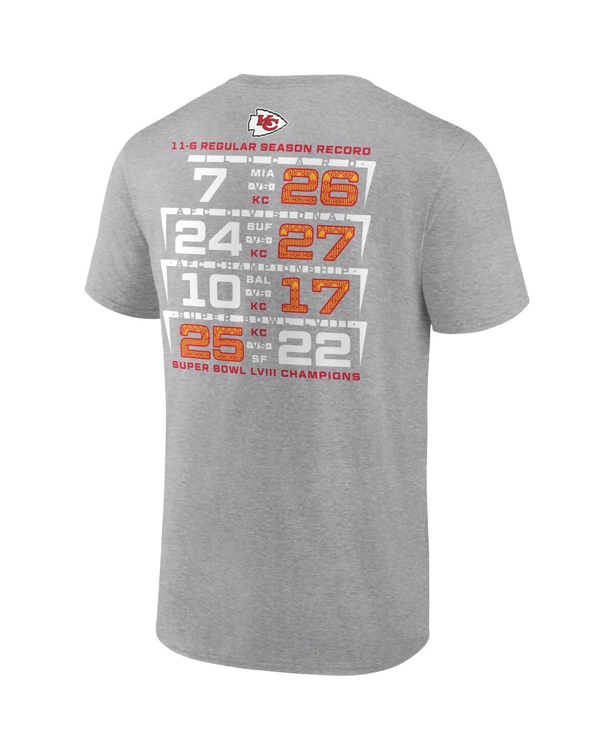 Men's Heather Gray Kansas City Chiefs Super Bowl LVIII Champions Counting Point Score Big and Tall T-shirt