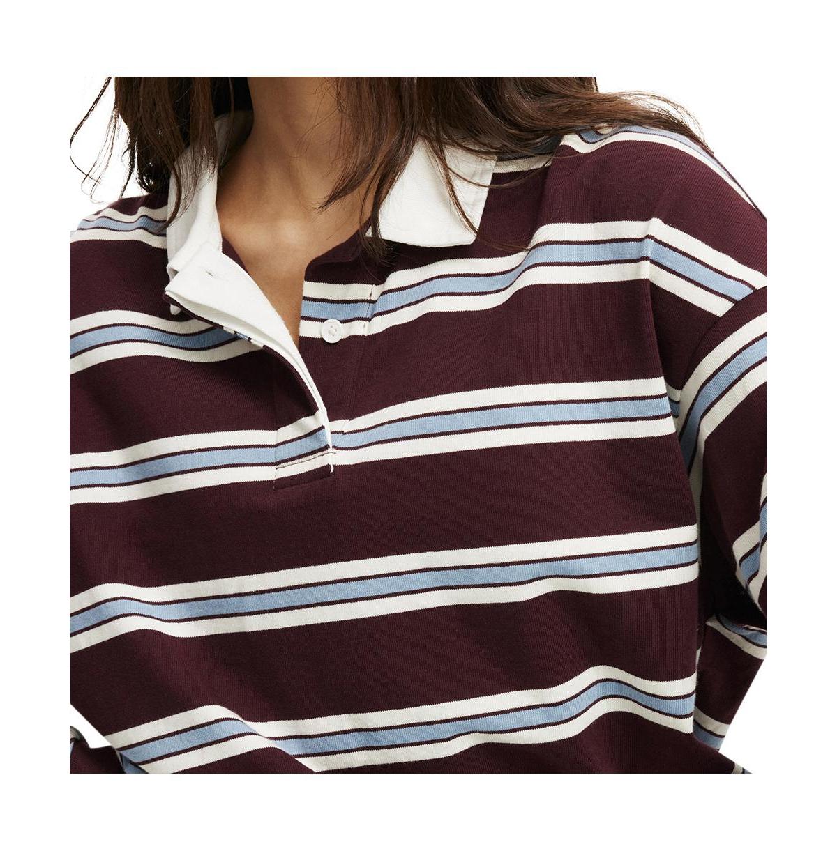 Women's Oversized Long Sleeve Polo