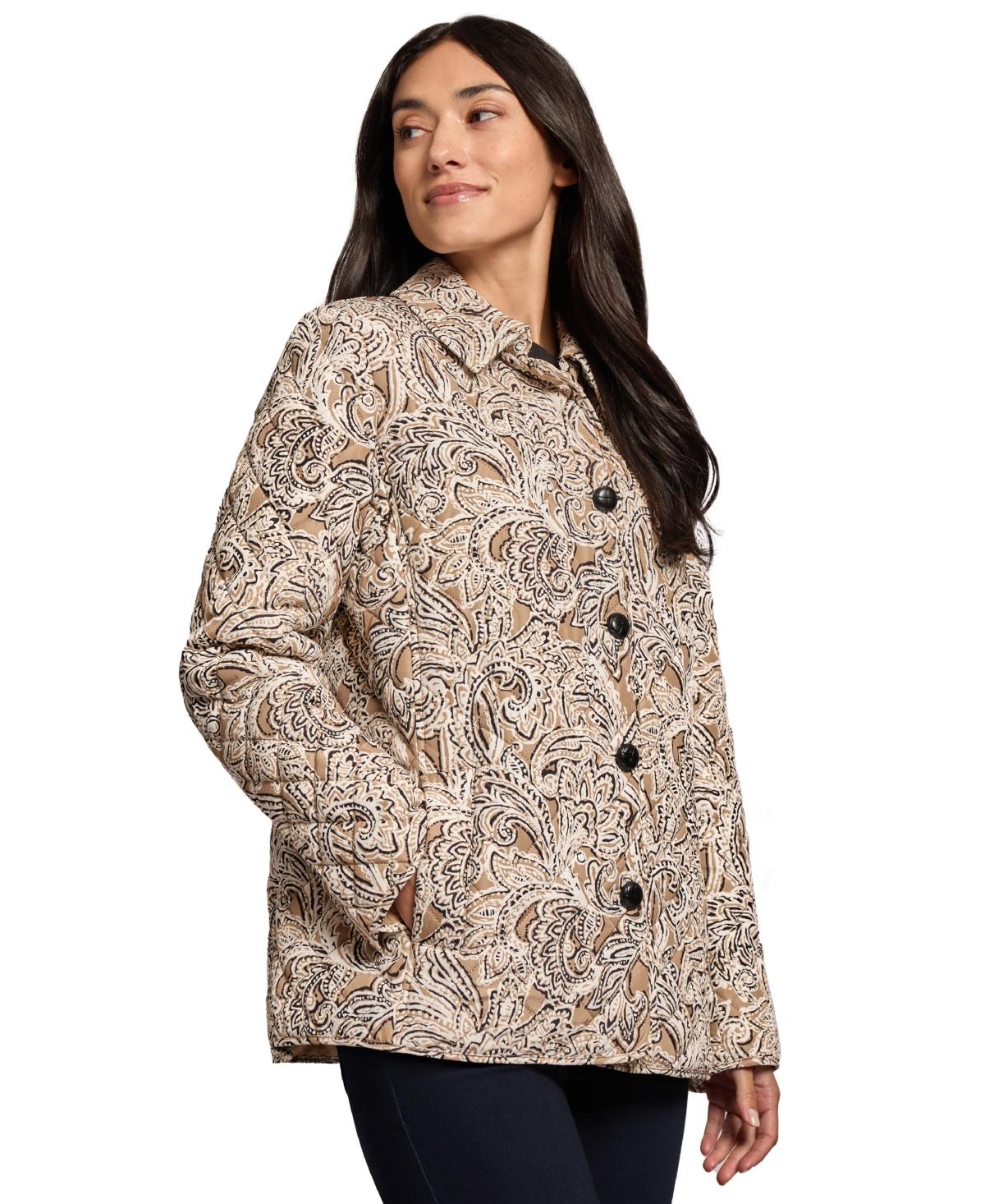 Women's Printed Quilted Button Jacket