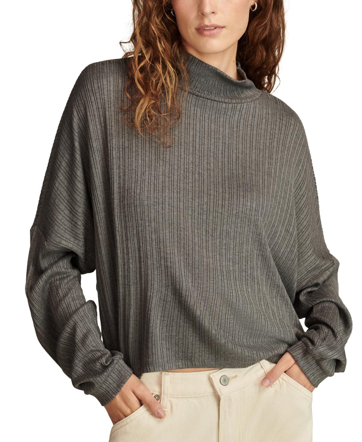 Women's Cloud Ribbed Knit Mock Neck Top