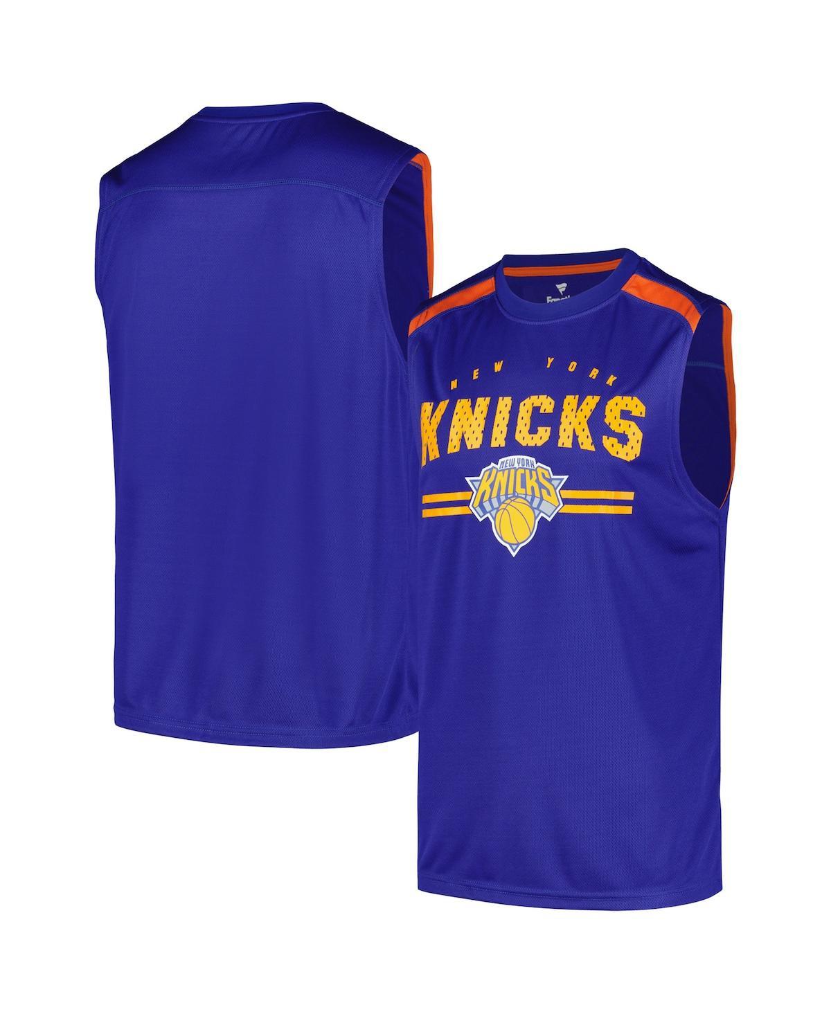 Men's Blue New York Knicks Birdseye Muscle Tank Top