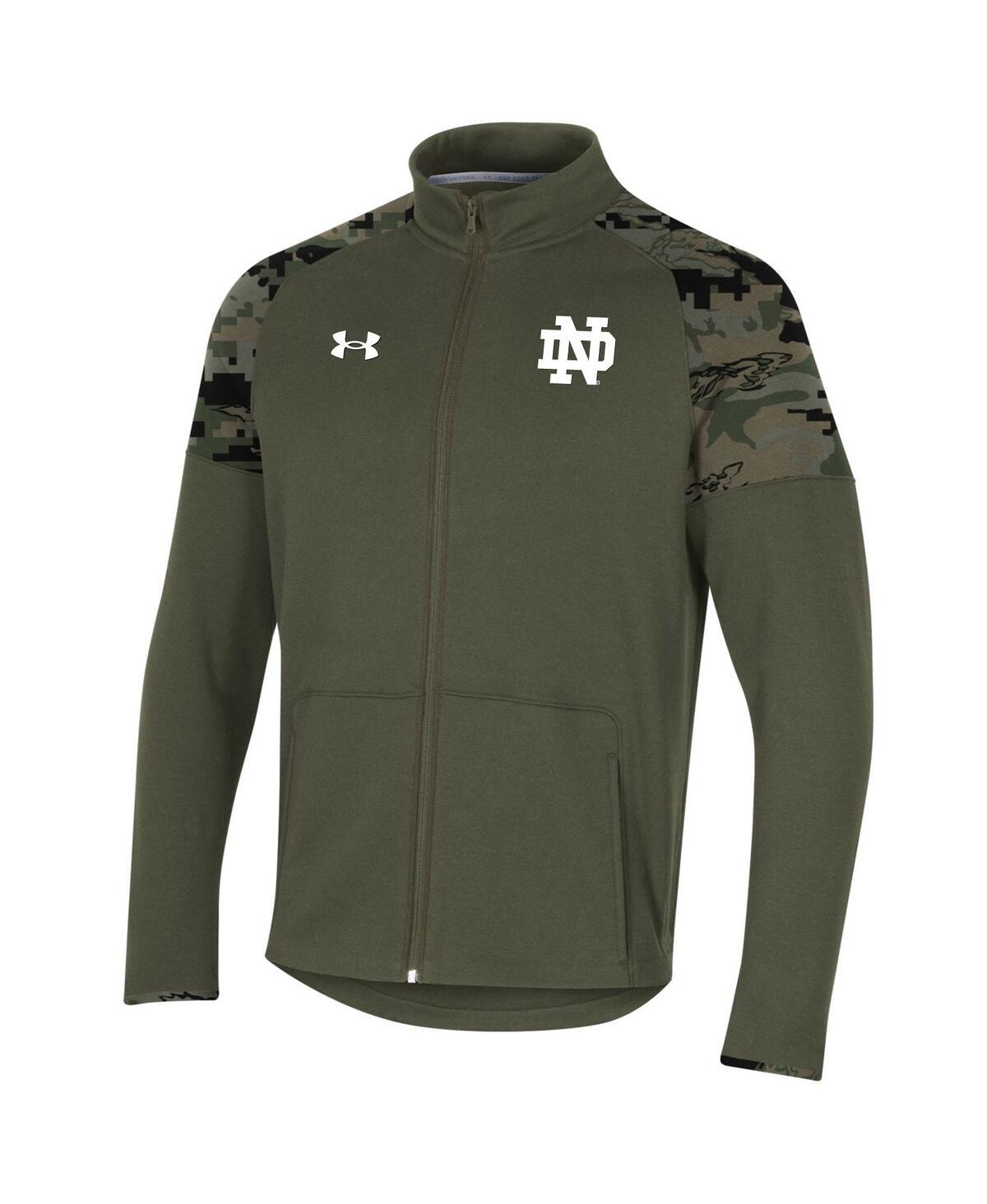 Men's Olive Notre Dame Fighting Irish Freedom Full-Zip Fleece Jacket