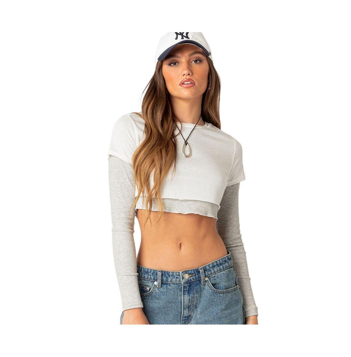 Women's Layered long sleeve T shirt