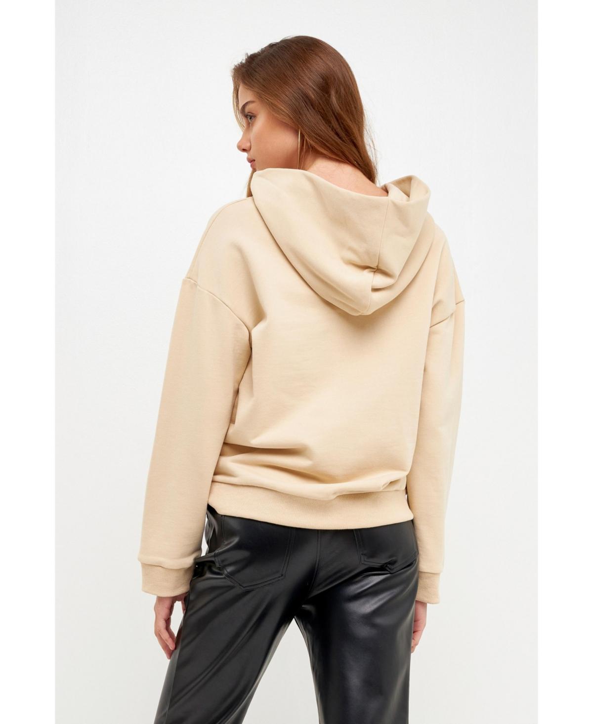 Women's Contrast Pocketed Hoodie