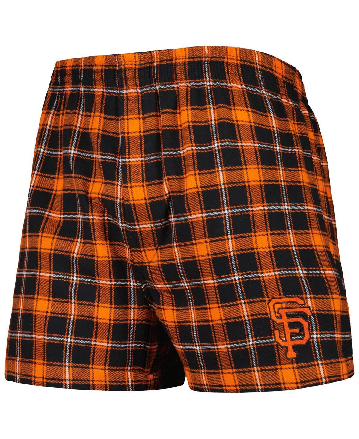 Men's Black, Orange San Francisco Giants Ledger Flannel Boxers